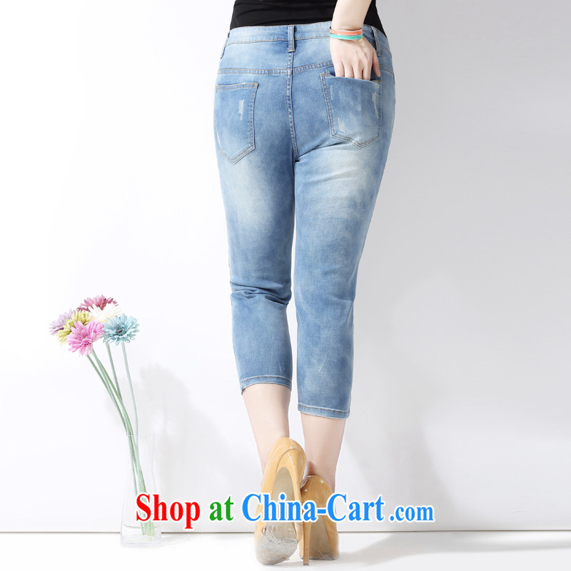 Picking a major, female 2015 spring and summer new thick MM 100 ground graphics thin mill white decals 7 pants leisure beauty K jeans 621 denim blue 34, the multi-po, Miss CHOY So-yuk (CAIDOBLE), online shopping