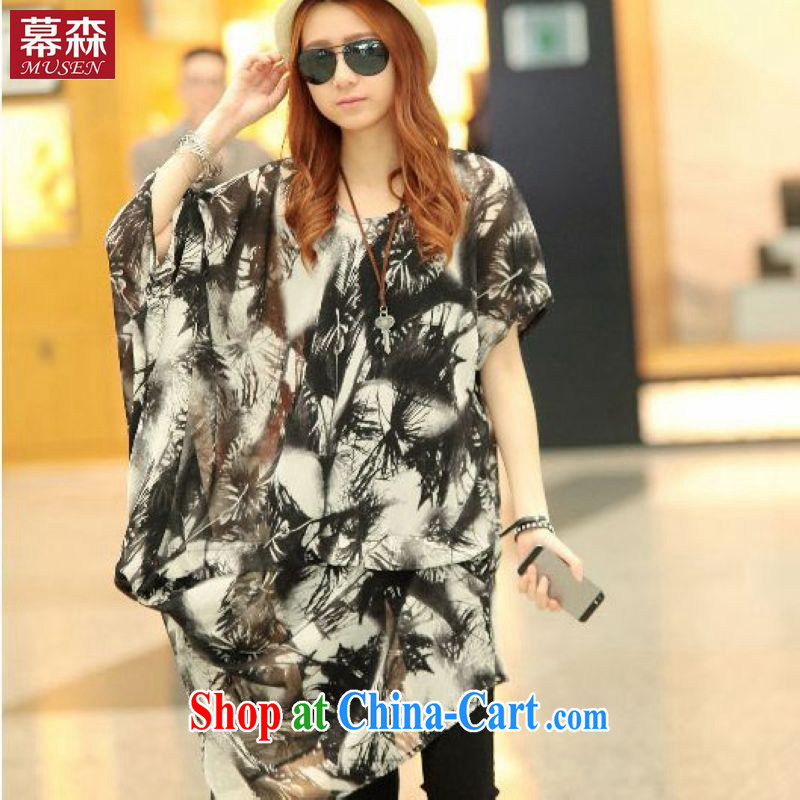 The sum 2015 summer female Korean version of the greater code very casual stamp snow in woven long-neck dresses 200 jack to wear picture color codes, sum, and shopping on the Internet