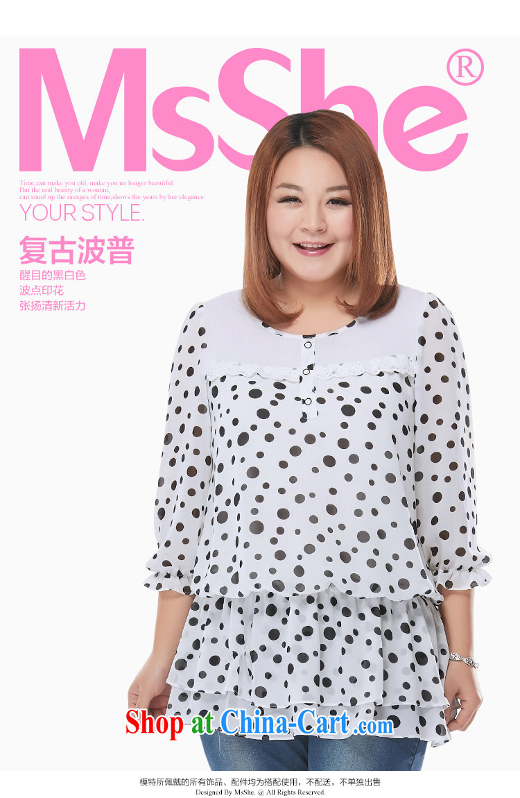 The MSSHE indeed XL women 2015 spring wave point mm thick flouncing snow woven shirts T-shirt 2723 black white dots 3 XL pictures, price, brand platters! Elections are good character, the national distribution, so why buy now enjoy more preferential! Health