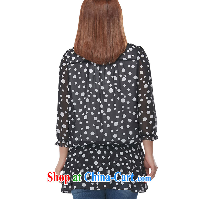 The MSSHE indeed XL women 2015 spring wave point mm thick flouncing snow woven shirts T-shirt 2723 black white dots 3 XL, Susan Carroll, Ms Elsie Leung Chow (MSSHE), online shopping
