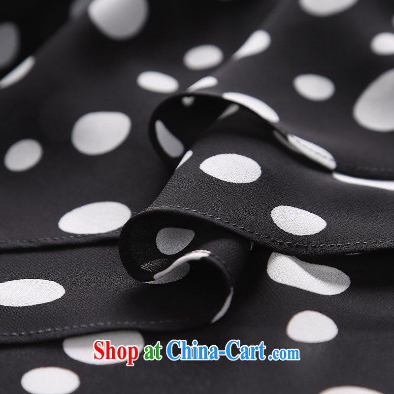 The MSSHE indeed XL women 2015 spring wave point mm thick flouncing snow woven shirts T-shirt 2723 black white dots 3 XL, Susan Carroll, Ms Elsie Leung Chow (MSSHE), online shopping