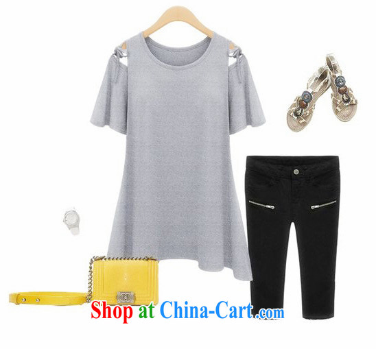 Five Rams City 2015 summer new, larger female summer fat people graphics thin beauty, T-shirt thick mm solid Casual Shirt short-sleeve T-shirt 156 gray 4 XL pictures, price, brand platters! Elections are good character, the national distribution, so why buy now enjoy more preferential! Health