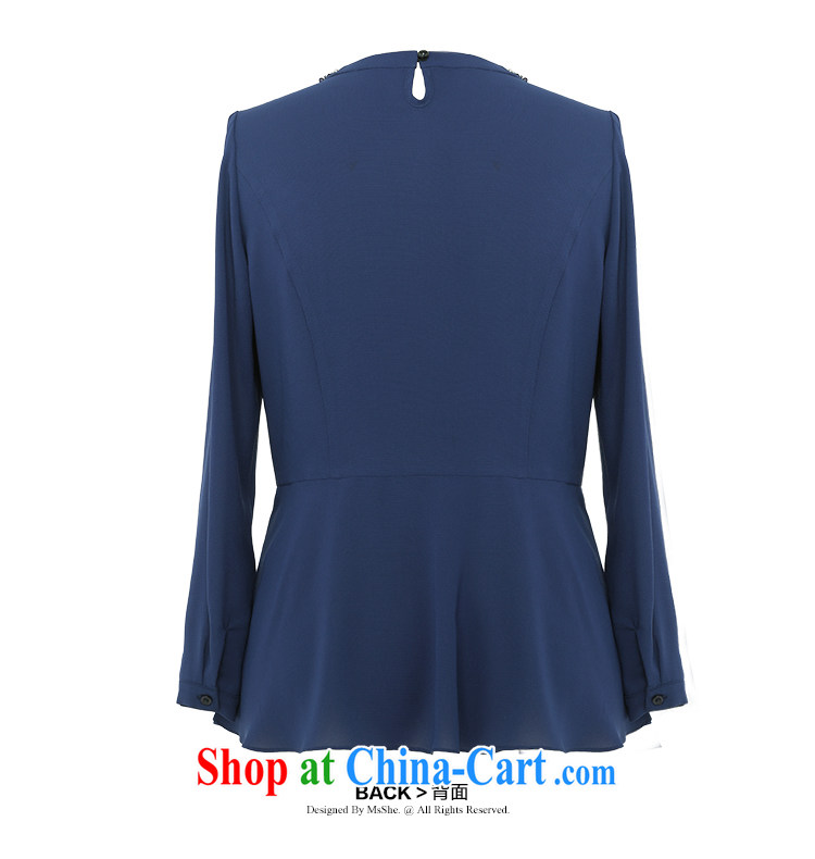 MSSHE XL women 2015 spring thick MM stylish staples snow Pearl woven shirts T-shirt 2823 blue 5 XL pictures, price, brand platters! Elections are good character, the national distribution, so why buy now enjoy more preferential! Health