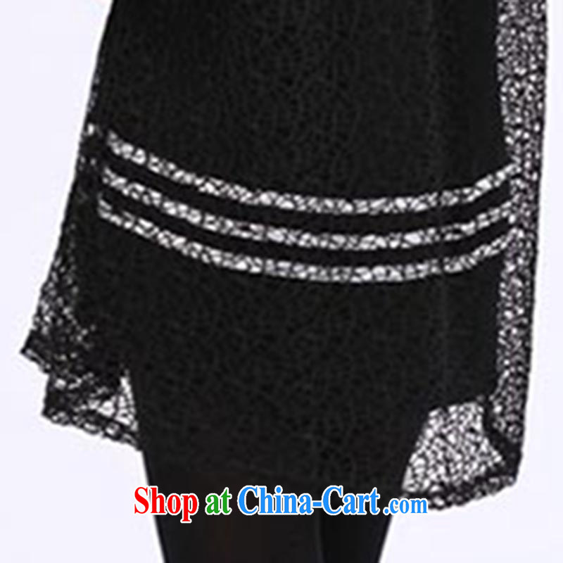 GE, Elizabeth 2015 the code female Korean spring is the increased graphics thin, lace solid shirt DDS 009 black color 5 XL, GE, Elizabeth, shopping on the Internet