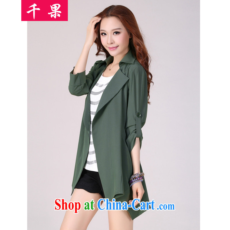 1000 if the load is increased, female 200 jack on 2015 mm long, spring and summer loose video thin casual clothing Korean jacket 9808 black 5 XL 185 - 200 jack, 1000 fruit (QIANGUO), shopping on the Internet
