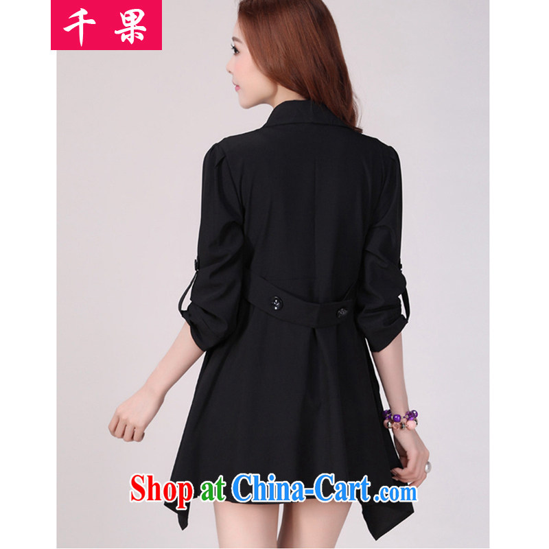 1000 if the load is increased, female 200 jack on 2015 mm long, spring and summer loose video thin casual clothing Korean jacket 9808 black 5 XL 185 - 200 jack, 1000 fruit (QIANGUO), shopping on the Internet