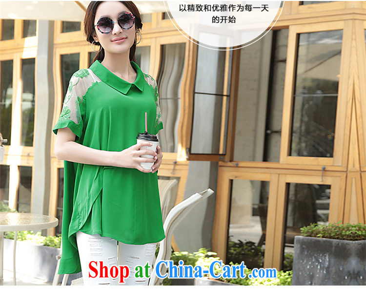 Warm beauty 2015 summer new loose snow woven shirts lace T-shirt, long, short-sleeved large, female shirt female white XL pictures, price, brand platters! Elections are good character, the national distribution, so why buy now enjoy more preferential! Health
