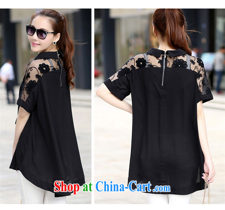 Warm beauty 2015 summer new loose snow woven shirts lace T-shirt, long, short-sleeved large, female shirt female white XL pictures, price, brand platters! Elections are good character, the national distribution, so why buy now enjoy more preferential! Health