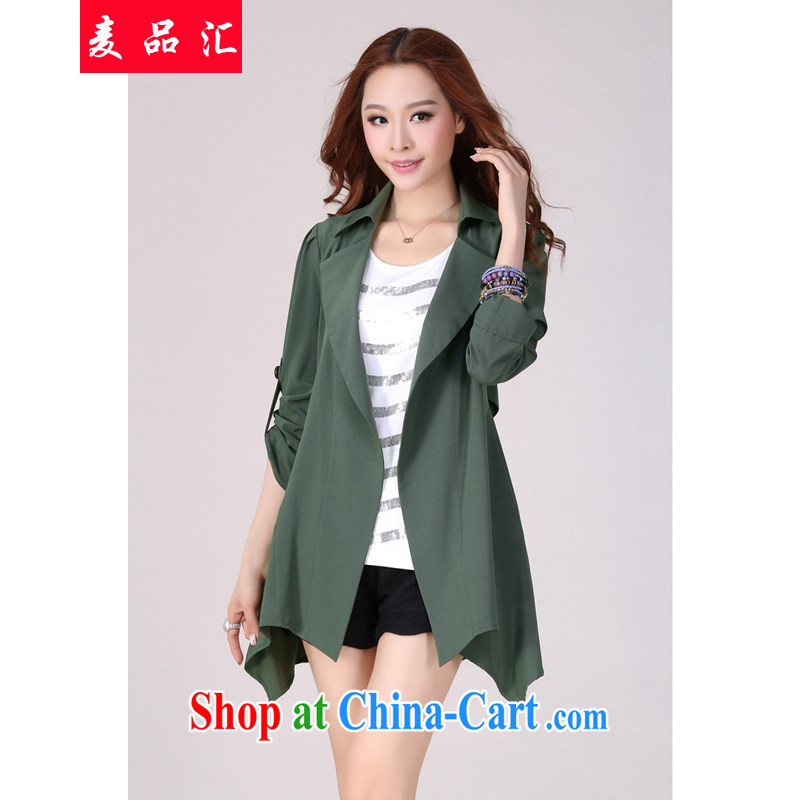 Mr MAK, Exchange 2015 new Korean version and indeed increase, female spring and summer jacket thick mm loose video thin, long, leisure, Windbreaker black 4XL recommendations 165 - 185 jack, Mak, sinks, and shopping on the Internet