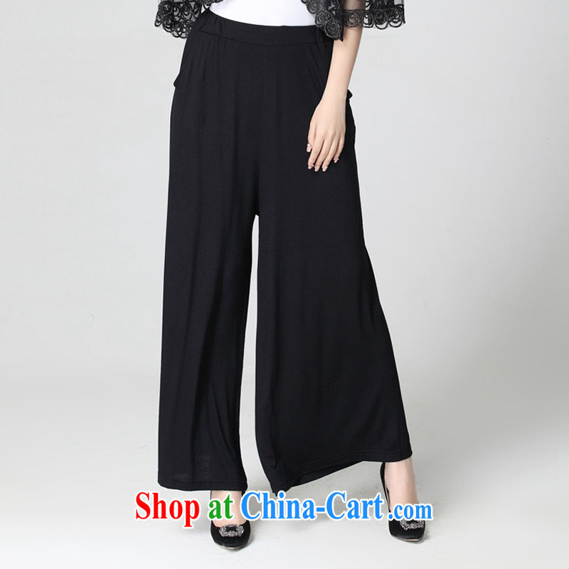 Land is still the Yi, female new 2015 summer thick MM graphics thin wide leg trousers and leisure and is indeed more relaxed black trousers 866 black XXXXXL, land is still the garment, and, shopping on the Internet