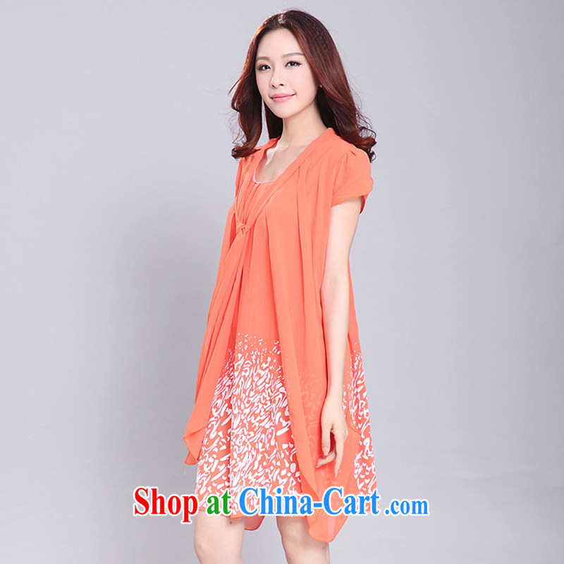 Land is still the Yi 2015 summer maximum code female new the FAT and FAT MM high-end aura leave of two short-sleeved snow woven dresses 2035 blue 5 XL, land is still the garment, and shopping on the Internet