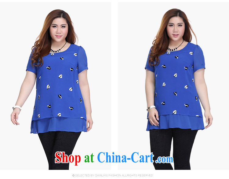 Slim LI Sau 2015 summer new, larger snow woven shirts flouncing round-collar short-sleeve leave two snow woven shirts Q 7223 color blue 3 XL pictures, price, brand platters! Elections are good character, the national distribution, so why buy now enjoy more preferential! Health