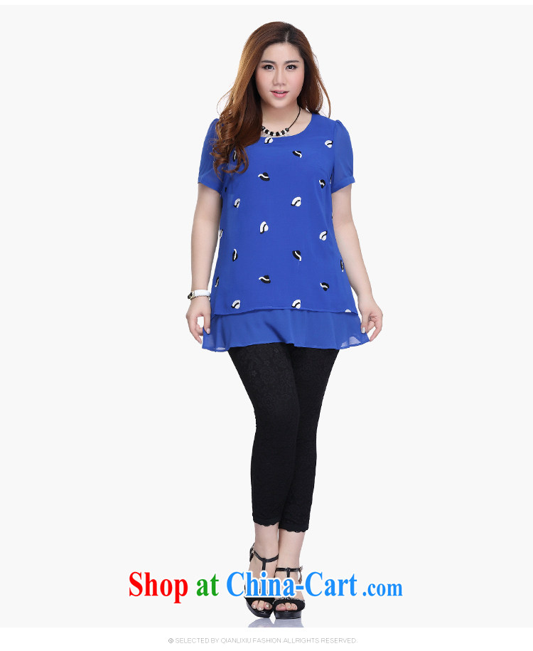 Slim LI Sau 2015 summer new, larger snow woven shirts flouncing round-collar short-sleeve leave two snow woven shirts Q 7223 color blue 3 XL pictures, price, brand platters! Elections are good character, the national distribution, so why buy now enjoy more preferential! Health