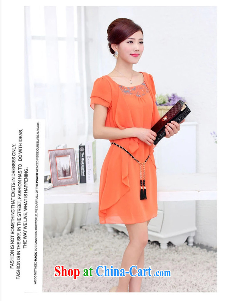 Tang year 2015 summer new women with large, dresses, long, snow-woven skirt short-sleeved middle-aged boxed loose video thin orange/8009 L pictures, price, brand platters! Elections are good character, the national distribution, so why buy now enjoy more preferential! Health