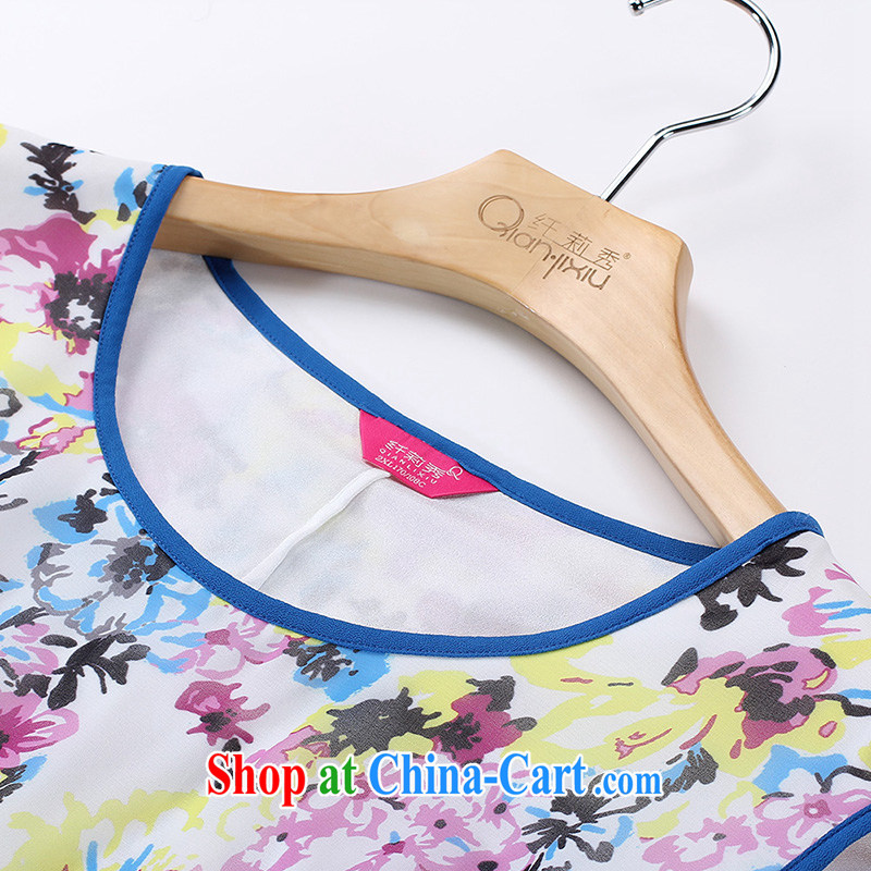 Slim LI Sau 2015 summer new, larger female stamp bow-tie-neck off shoulder cuff dress Q 7532 orange 4 XL, slim Li-su, and shopping on the Internet