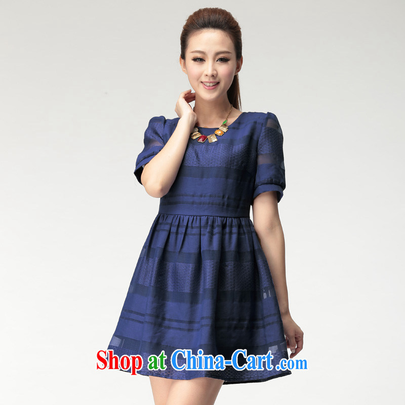 Better in Dili the 2015 Korea and indeed increase female fat sister Europe video thin European root dress Openwork 100 hem skirt large blue code 5 XL, Dili (jiadiou), online shopping