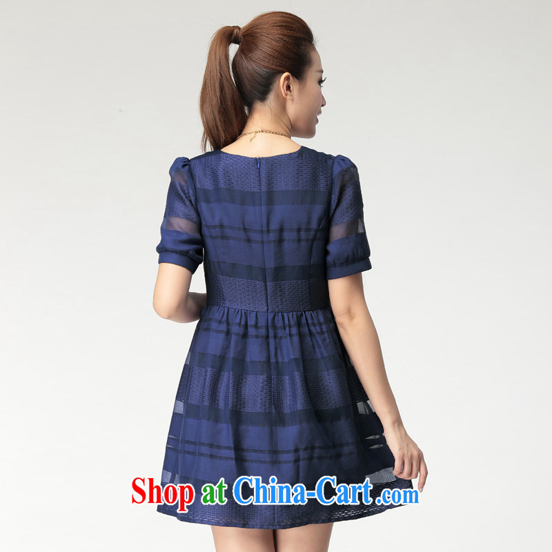 Better in Dili the 2015 Korea and indeed increase female fat sister Europe video thin European root dress Openwork 100 hem skirt large blue code 5 XL, Dili (jiadiou), online shopping