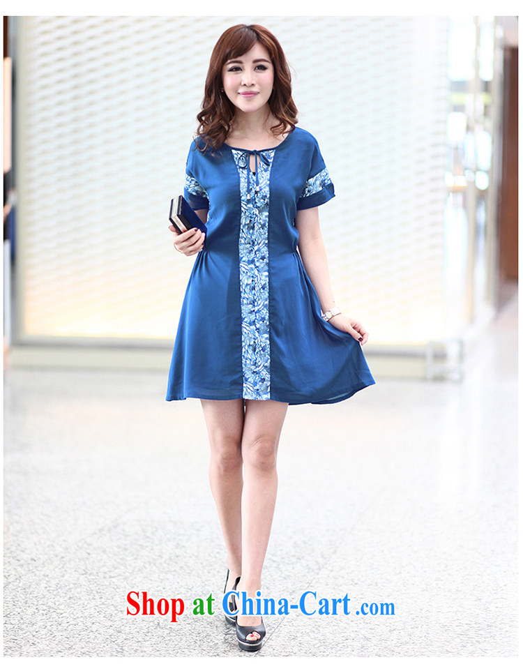 Mephidross economy honey, new summer, 2015 Korean Version Stamp stitching short-sleeved beauty woven snow larger dresses M 2809 blue 5 XL pictures, price, brand platters! Elections are good character, the national distribution, so why buy now enjoy more preferential! Health