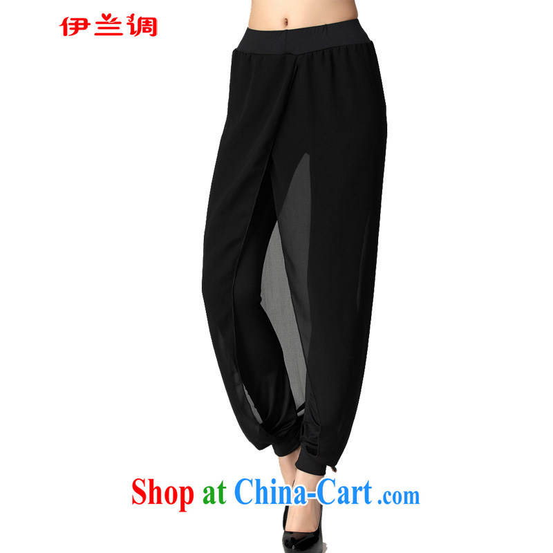 The evaluation and 100 snow ground woven leave of two in cultivating graphics thin trousers 2015 spring new thick mm larger female thick sister 5012 black XXXXXL