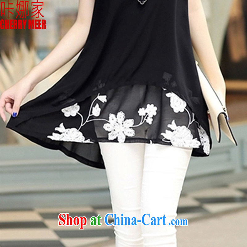 Click national 2015 spring new Korean short-sleeved clothes snow woven shirts thick MM larger female 011 black XXXL, click the Home (CHERRY MEER), online shopping