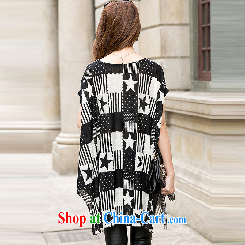 O, and the United States (Aoqimei) 2015 summer edition won the code personality female thick MM relaxed lounge, long, short-sleeved shirt T 6821 black XXL, O Chimei (Aoqimei), online shopping