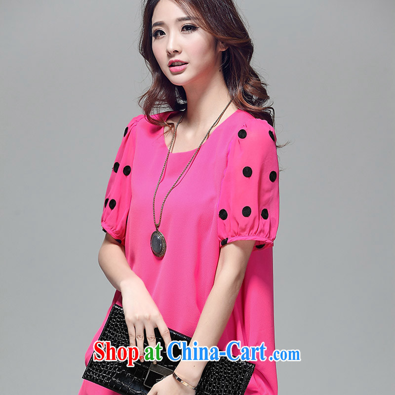 Cheuk-yan Yi Lai Ying 2015 spring and summer new, larger clothes and stylish wave hit point color short-sleeved lantern skirt is loose video thin dresses SD 2025 red 4 XL, Cheuk-yan Yi-lai, and, shopping on the Internet