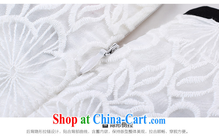 Slim LI Sau 2015 summer new, larger female Lace Embroidery butterfly knot 7 horn cuff dress Q 7568 m White XL pictures, price, brand platters! Elections are good character, the national distribution, so why buy now enjoy more preferential! Health
