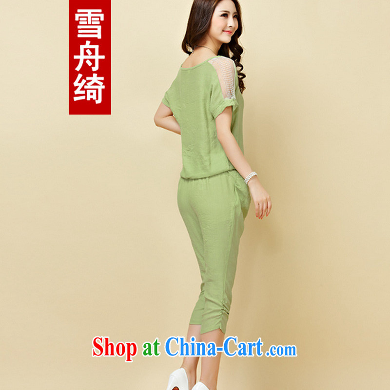 Snow Storm, 2015 new summer wear and stylish cotton Ma snow woven shirts, trousers two piece set with the Code female A 6088 light green XX XL