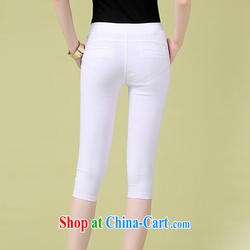 According to perfect summer 2015 new Korean solid pants, wearing thick sister larger stretch candy color 7 pants thin female trousers Y 2095 white 4XL, according to perfect (Yibofei), and, on-line shopping