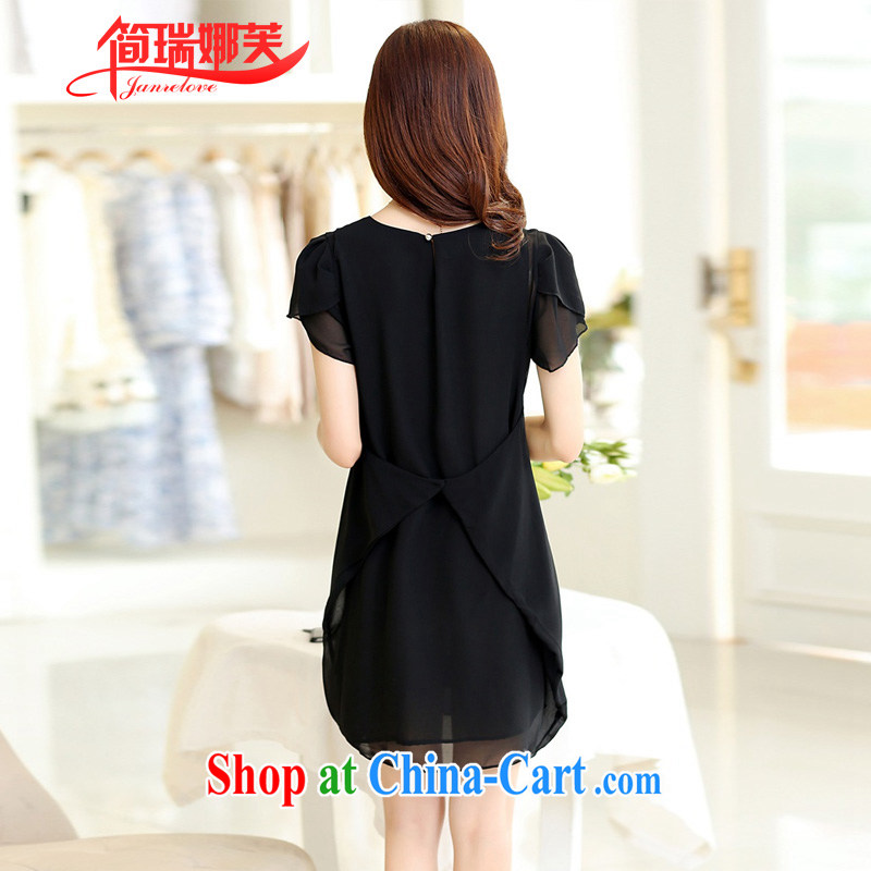 In short, will be the 2015 summer new emphasis on SISTER and indeed intensify, loose video thin short-sleeved snow woven dresses female J 703 black 4XL, in short, who would be (Janrelove), online shopping