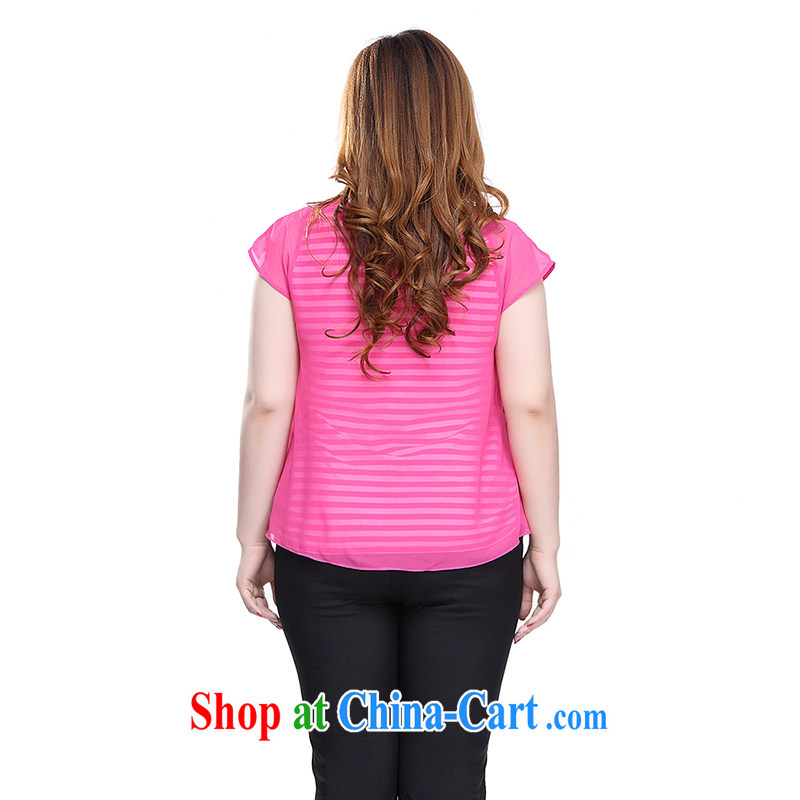 Slim Li-su 2015 summer new, large, female, striped T-shirt 100 ground vest video thin is really two-piece Q 7730 by red 2 XL, slim Li-su, and, shopping on the Internet