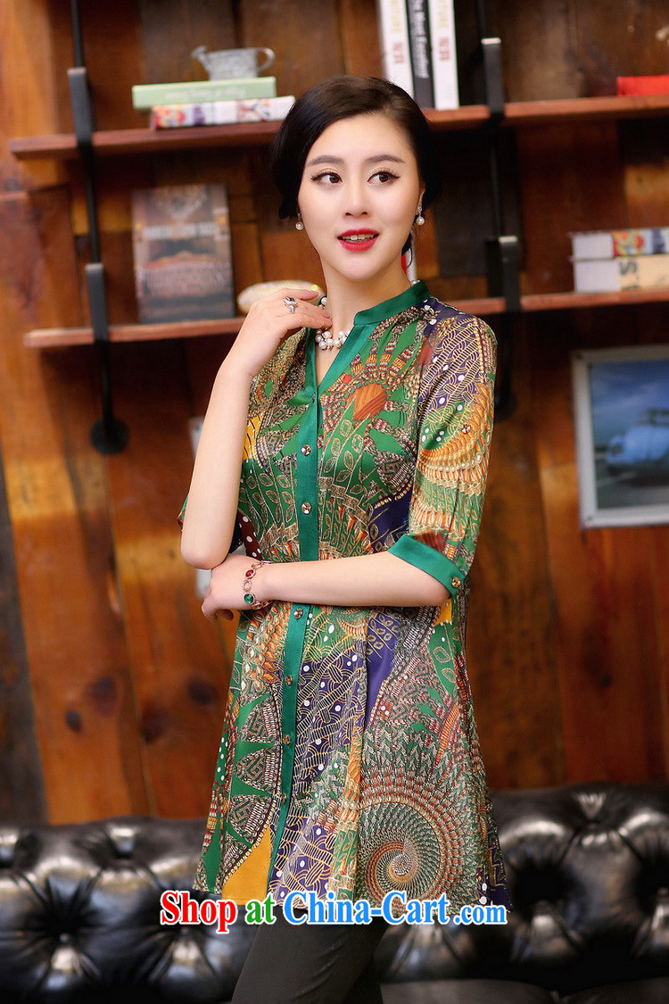 Lithuania Hong Kong Silk thick mm 2015 summer, the female loose silk, T-shirt female Korean short-sleeved shirt silk mother with T-shirt, long H 20 green XXXXL pictures, price, brand platters! Elections are good character, the national distribution, so why buy now enjoy more preferential! Health