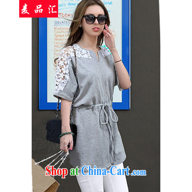 Mr MAK, Exchange 2015 Summer in Europe and the king, female 200 Jack mm thick loose-waist graphics thin black-out poverty lace spell back skirts 910 gray 5 XL recommendations 185 - 220 jack, Mak, sinks, and shopping on the Internet