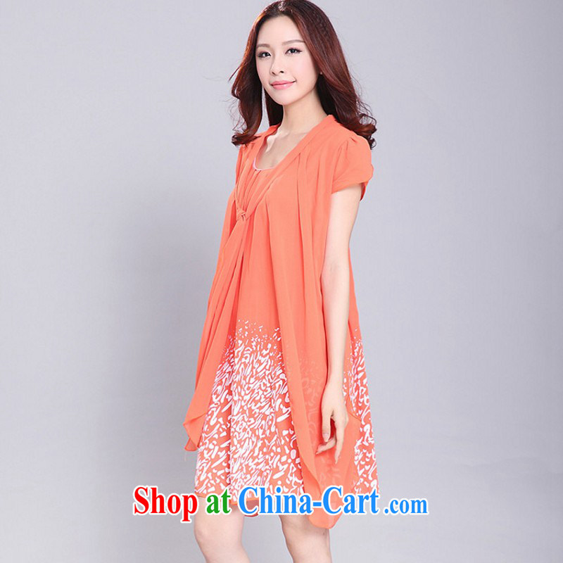 The delivery package as soon as possible e-mail mm thick fresh and elegant snow-woven dresses 2015 new summer stamp spell-colored short-sleeved leave two OL large, Purple 5 XL approximately 170 - 200 jack, land is still the garment, shopping on the Internet