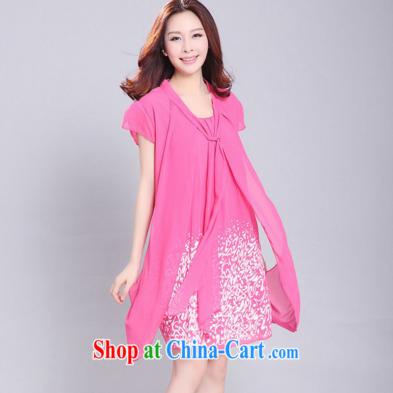 The delivery package as soon as possible e-mail mm thick fresh and elegant snow-woven dresses 2015 new summer stamp spell-colored short-sleeved leave two OL large, Purple 5 XL approximately 170 - 200 jack, land is still the garment, shopping on the Internet