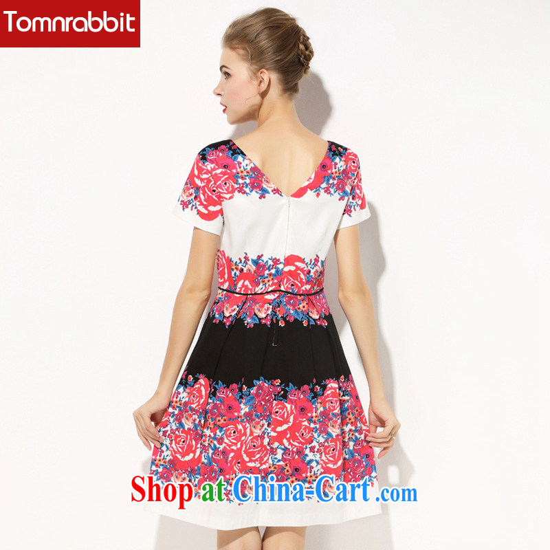 The Code's 2015 spring antique dresses summer OL European site pattern color XXXL, Tomnrabbit, shopping on the Internet