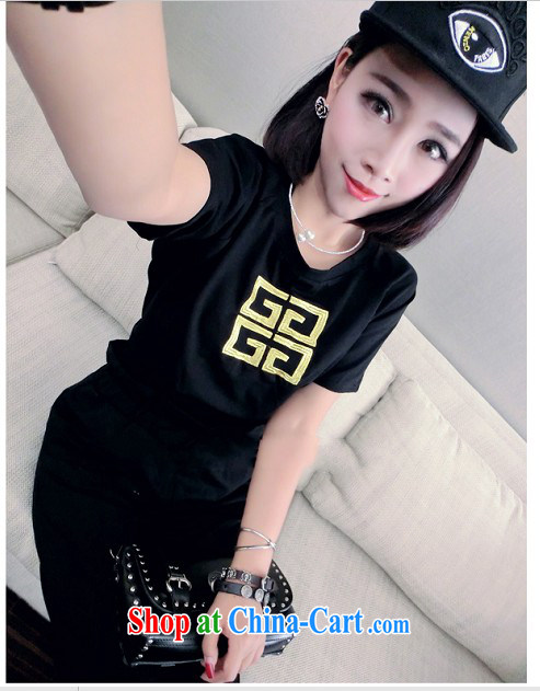 The fine, the European site spring and summer new women fashion the temperament T shirts, trousers leisure video thin package black are code pictures, price, brand platters! Elections are good character, the national distribution, so why buy now enjoy more preferential! Health