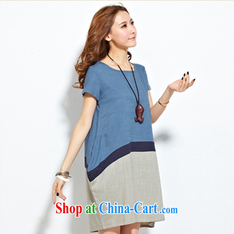 Yue Tai Sin, 2015 summer new Korean version the commission cotton dress commuting sweet and stylish appearance trend short-sleeved dresses video thin beauty dress in girls jeans blue XL, Yue Tai Sin (YUEXIANNA), and, on-line shopping