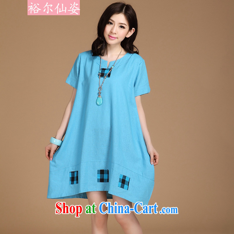 Yu Tai Sin, colorful spring and summer new thick MM and indeed XL grid overlay and cotton the dresses girls green L, Yu's sin (yuerxianzi), and, on-line shopping