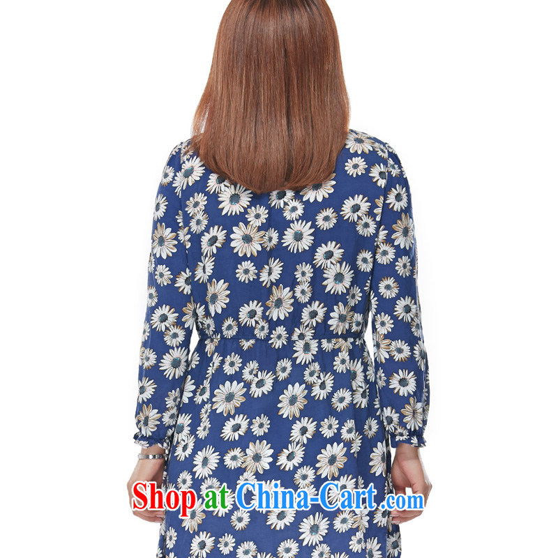 The MSSHE Code women 2015 new spring mm thick sister sweet leisure with stamp duty long skirt T-shirt 2920 blue stamp 6XL, Susan Carroll, Ms Elsie Leung Chow (MSSHE), online shopping