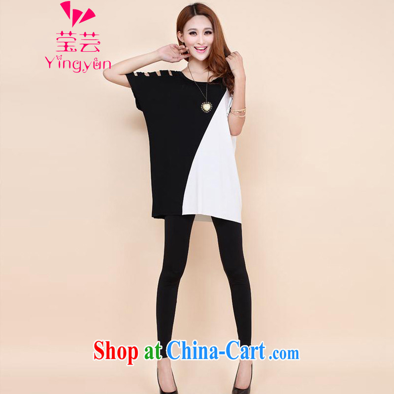 She will soon be 2015 summer new thick MM bare shoulders, long bat T-shirt large, loose female YM 15 _ white XL