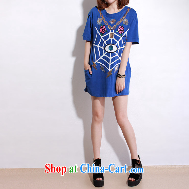 Director of the Advisory Committee 2015 spring and summer, the Korean lax XL women mm thick, long, T shirt skirt solid T-shirt T-shirt royal blue loose all code brassieres tile 110 pictures, price, brand platters! Elections are good character, the national distribution, so why buy now enjoy more preferential! Health