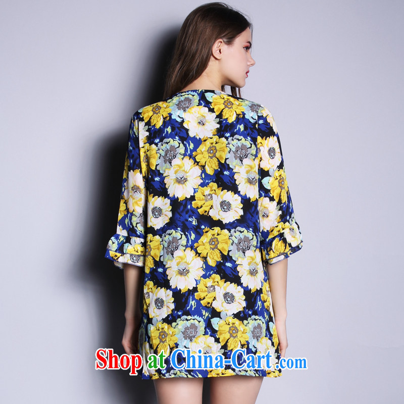 Mephidross economy honey, 2015 spring and summer new XL female Korean thick MM elegant stamp, T-shirt 2325 picture color the code 4 XL 175 jack, evergreens economy honey (MENTIMISI), and, on-line shopping