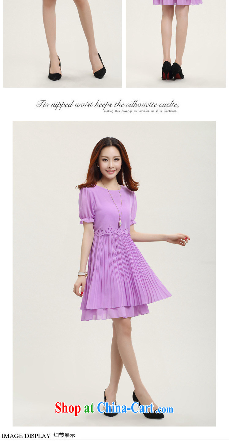 flower girl Isabelle thick MM larger women 2015 new Korean style dress loose video thin 100, snow-woven short-sleeved dresses girls purple (short-sleeve) XL pictures, price, brand platters! Elections are good character, the national distribution, so why buy now enjoy more preferential! Health