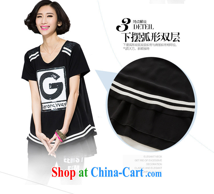 Classes, Evelyn, 2015 spring and summer thick mm new, larger clothes, letters stamp loose video thin shirt B 2107 black XXXXL pictures, price, brand platters! Elections are good character, the national distribution, so why buy now enjoy more preferential! Health