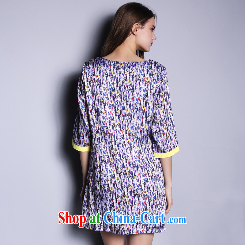Mephidross economy honey, 2015 summer new XL female Korean colorful floral thick MM cuff in dress suit 2630 the code 5 XL 200 jack, evergreens economy honey (MENTIMISI), and shopping on the Internet