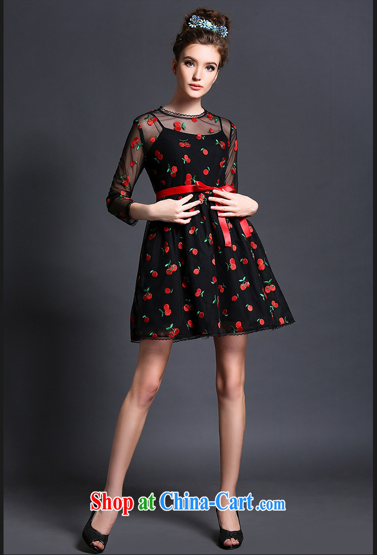 Connie's dream in Europe high-end dresses two-piece and indeed increase, female 200 Jack summer 2015 new thick MM-waist graphics thin skirt G 608 black XXL pictures, price, brand platters! Elections are good character, the national distribution, so why buy now enjoy more preferential! Health