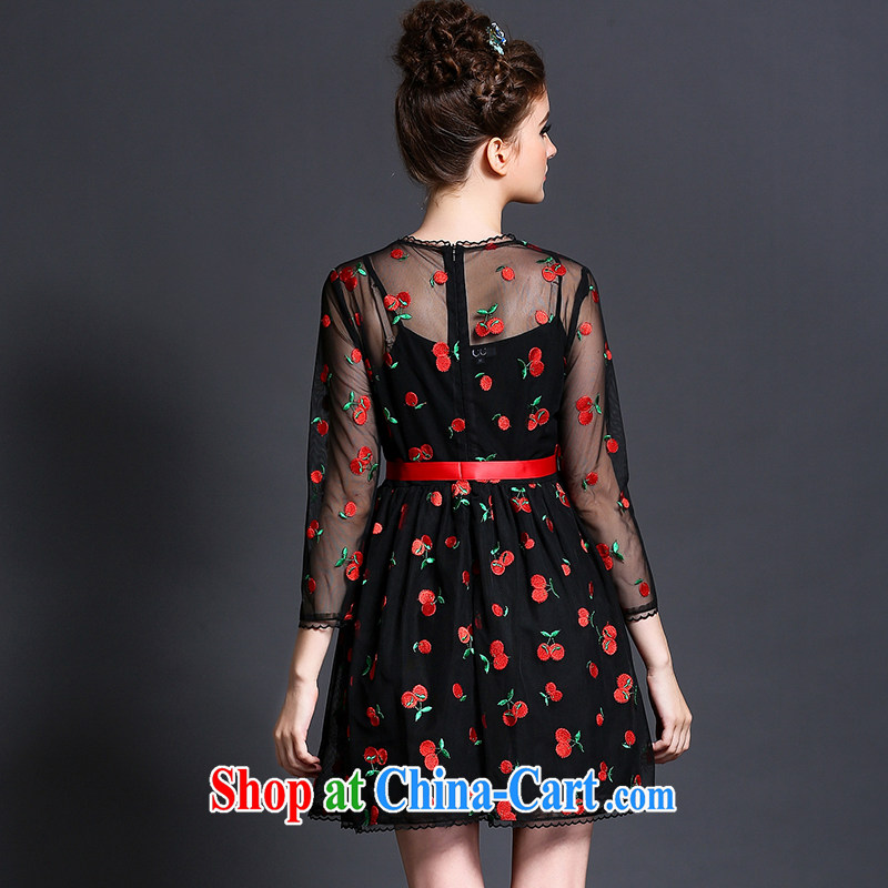 Connie's dream in Europe high-end dresses two-piece and indeed increase, female 200 Jack summer 2015 new emphasis on MM-waist graphics thin skirt G 608 black XXL, Connie dreams, shopping on the Internet