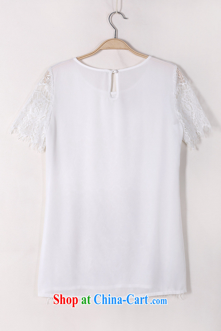 Land is the Yi, female 2015 summer new Korean version cultivating short-sleeved long, thick mm thick sister white snow woven lace solid shirt 2173 white XXXXL pictures, price, brand platters! Elections are good character, the national distribution, so why buy now enjoy more preferential! Health