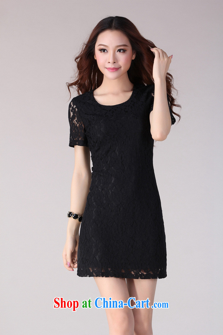 Land is still the Yi, female dress summer 2015 new mm thick Korean commuter style lace short-sleeved dress 2093 black XXXXL pictures, price, brand platters! Elections are good character, the national distribution, so why buy now enjoy more preferential! Health